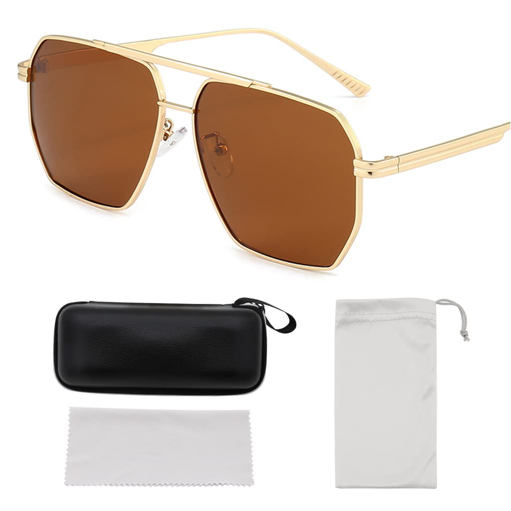 GUSTAVE Stylish Polygon Polarized Sunglasses for Men Retro Oversized Metal Frame UV400 Polarized Sunglasses Vintage Brown Lens Sunglasses Metal Sun Glasses Sun Glare Glasses for Men(Grey) GUSTAVE Stylish Polygon Polarized Sunglasses for Men Retro Oversized Metal Frame UV400 Polarized Sunglasses Vintage Brown Lens Sunglasses Metal Sun Glasses Sun Glare Glasses for Men(Grey)